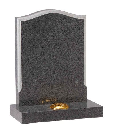 Dark Grey Granite Headstone with Contrasting Moulded Edge